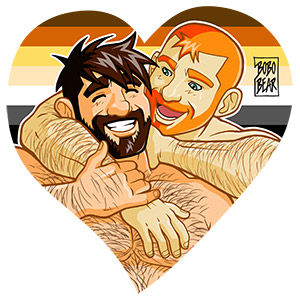 Bobo Bear - Adam and Ben like wrestling - bear pride heart