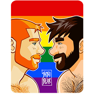 Bobo Bear: Adam and Ben profiles gay pride - vertical