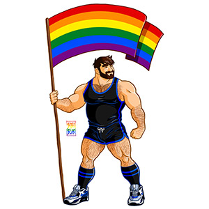 Bobo Bear - Adam likes gay pride flag - black outfit