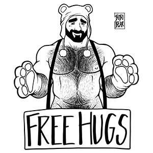Bobo Bear - Adam likes hugs - black lineart