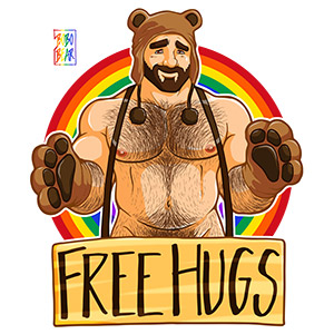 Bobo Bear - Adam likes hugs - gay pride