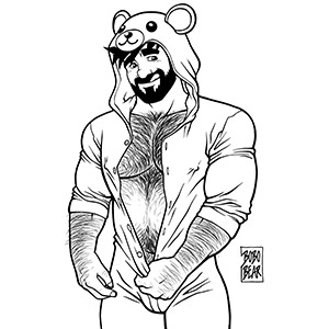 Bobo Bear - Adam likes teddy bears - black lineart