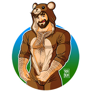Bobo Bear - Adam likes teddy bears - green circle