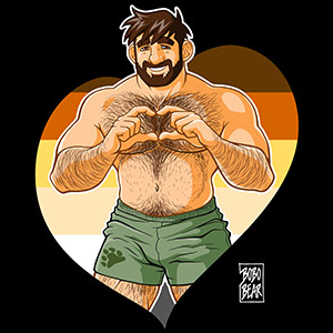 Bobo Bear: Adam I love you - Bear Pride Heart