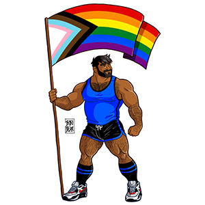 Bobo Bear - Adam likes Pride Flag - South Asian