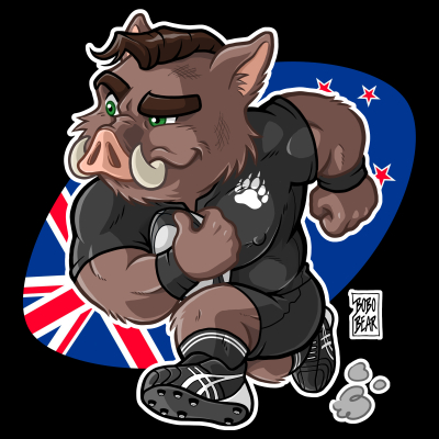 Bobo Bear: RUGBY BOAR - NEW ZEALAND