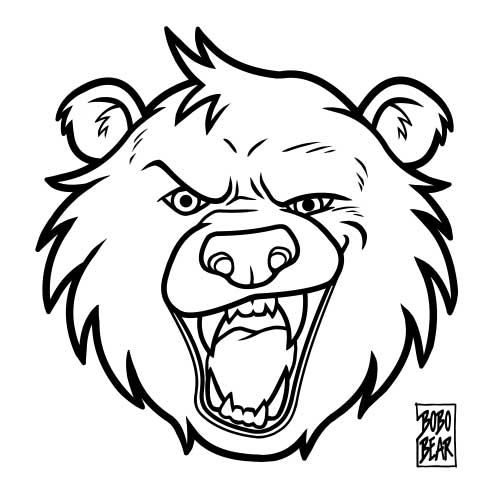 Bobo Bear - Bobo Likes To Growl (Black Lineart)