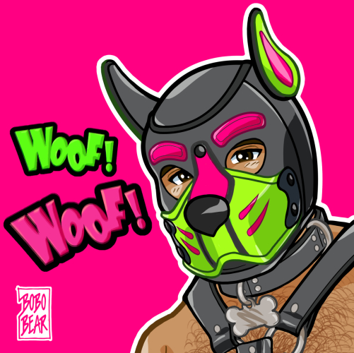 Bobo Bear - PUPPY WOOF WOOF - PINK GREEN OUTFIT Bobo Bear - PUPPY WOOF WOOF - PINK GREEN OUTFIT