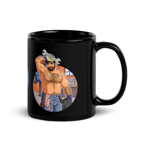 ADAM LIKES MECHANICS - Bobo Bear Black Glossy Mug