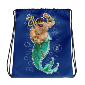 ADAM LIKES MERMEN - Bobo Bear Drawstring bag