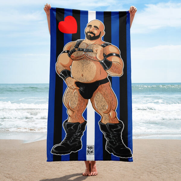 JIM LIKES HARNESS LEATHER PRIDE - Bobo Bear Beach Towel