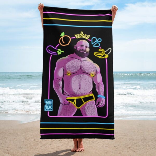 JIM LIKES NEON LIGHTS - Bobo Bear Beach Towel